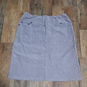 Chadwicks Light Gray Corduroy A-Line Midi Skirt Size 12